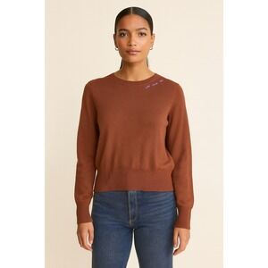 Spiritual Gangster Crew Neck Sweater Rust Orange We Are One Embroidered Size L